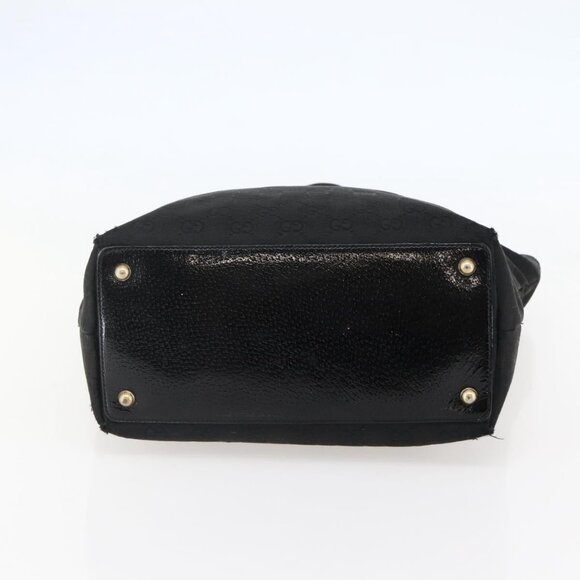 GUCCI GG Canvas Tote Bag Black Gold Auth - Picture 6 of 16